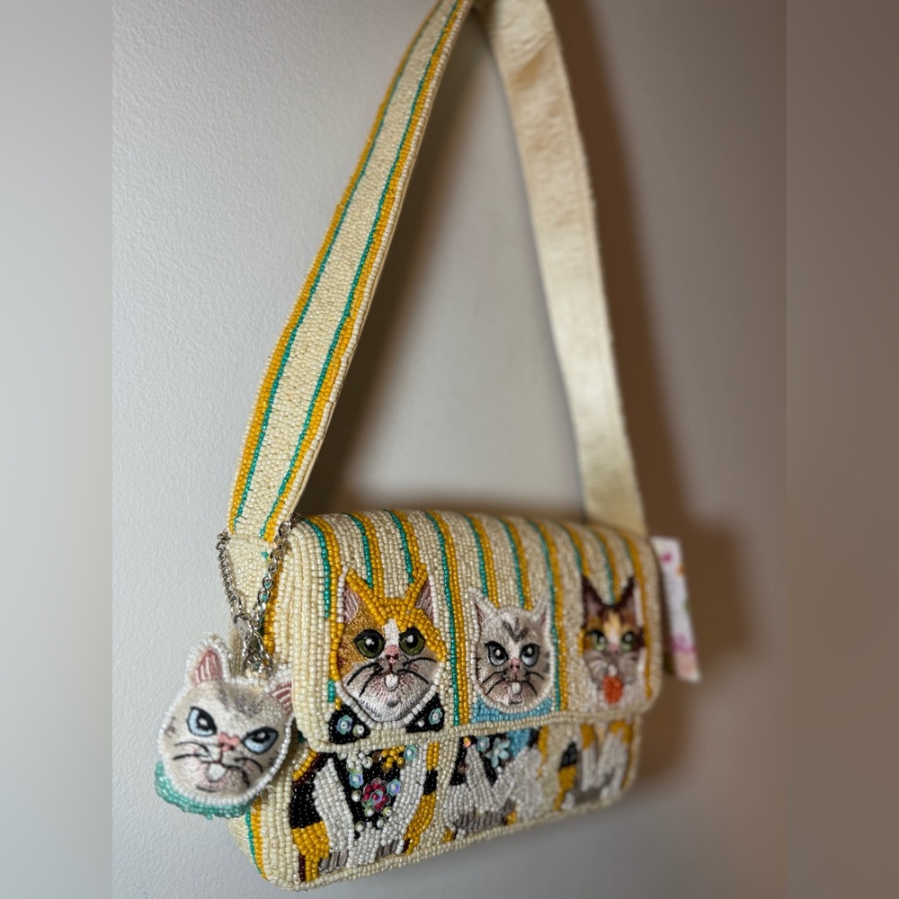 Cat Beaded Shoulder Bag - Picture 3 of 6